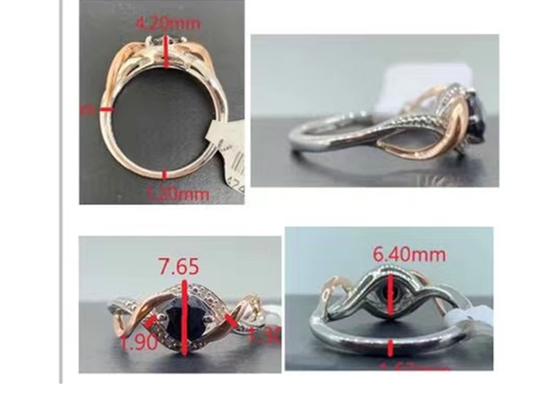 Tanzanite Jewelry 14K Solid Gold Jewellery Crossover Bands RD6.4MM Main Stone