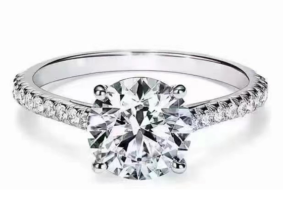 38pcs Natural Diamond Engagement Ring Settings Round Cut 1.2ct RD7MM