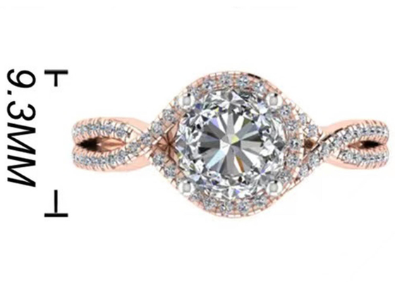 Round Cut 18K Rose Gold Ring For Engagement S11 SI2 VS1 Average Clarity