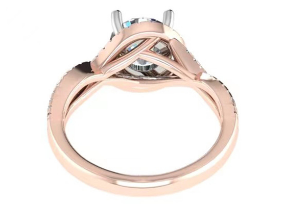 Round Cut 18K Rose Gold Ring For Engagement S11 SI2 VS1 Average Clarity