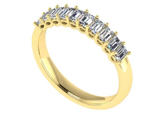 10pcs Diamond 18k Rose Gold Ring 3.0×2.0mm EM Cut for Anniversary