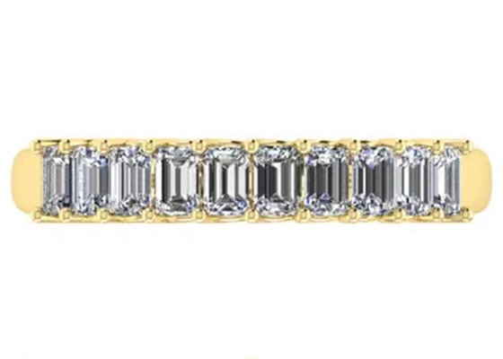 10pcs Diamond 18k Rose Gold Ring 3.0×2.0mm EM Cut for Anniversary