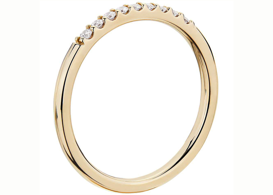 0.44ct Stackable Diamond Rings Yellow Gold 1.8mm Fishtail Setting Type