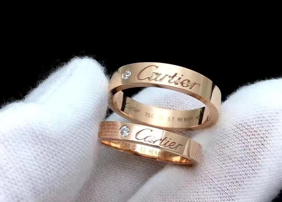 0.12ct 18K Solid Gold Jewellery Ring with Natural Diamond 3.6mm Width