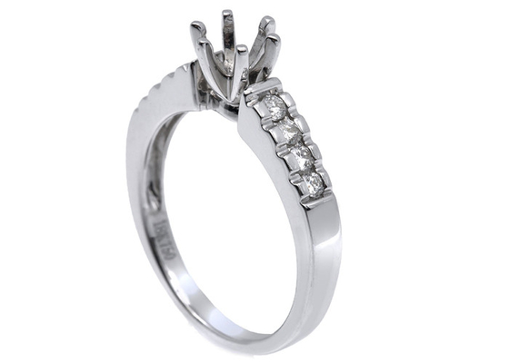 0.2ct 8pcs Semi Mount Diamond Ring 14K White Gold Material ODM for Gift