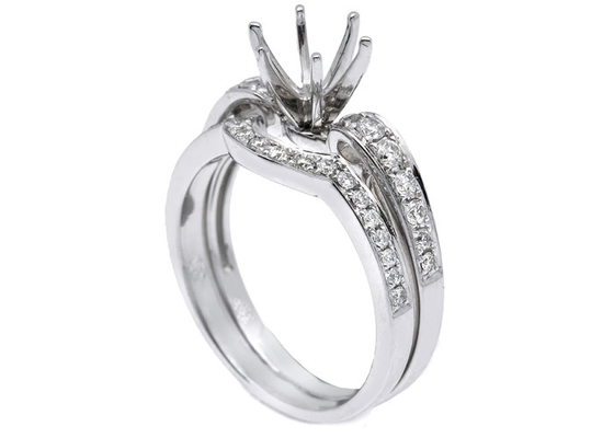 OEM Semi Mount Ring Settings , 0.18ct 1.5mm Natural Diamond Ring