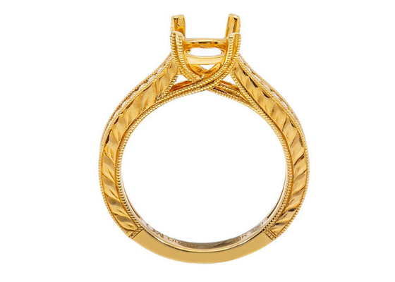 Real Diamond Semi Mount Jewelry Ring Round Shape Dia 1.6-1.7mm 0.61ct