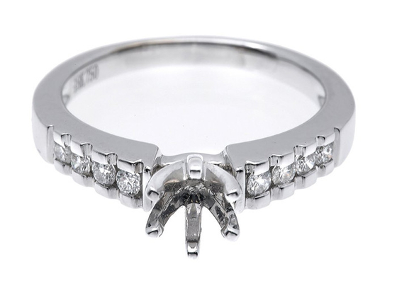 0.2ct 8pcs Semi Mount Diamond Ring 14K White Gold Material ODM for Gift
