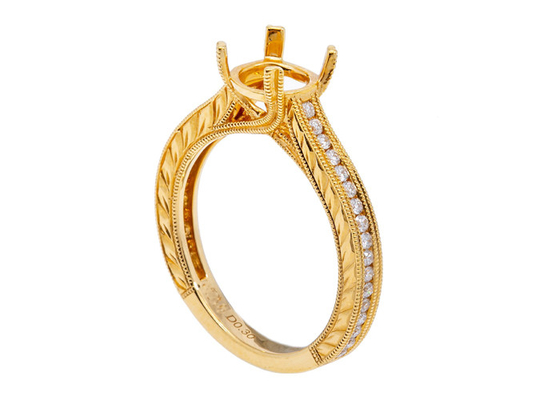 Real Diamond Semi Mount Jewelry Ring Round Shape Dia 1.6-1.7mm 0.61ct