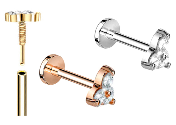 Helix Gold Body Piercing Jewelry Earring Barbell shape 5mm 8mm 10mm Dimension