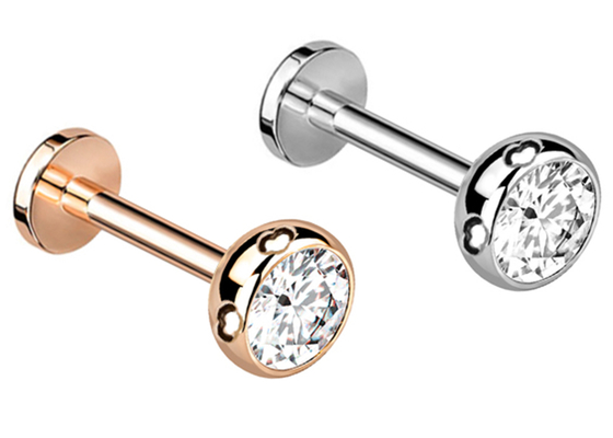 Sterile Gold Body Piercing Jewelry Earrings Screw Style Dia 3×3mm