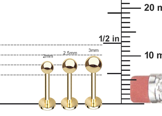 OEM 14k Gold Cartilage Earrings , Body Piercing Earring 5mm 8mm 10mm Length