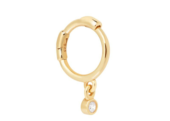 Geometric Round 14k Gold Drop Hoop Earrings OEM ODM For Women