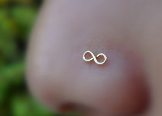 3mm Plain Star 18K Gold Nose Piercing L Shape 0.6mm Thickness