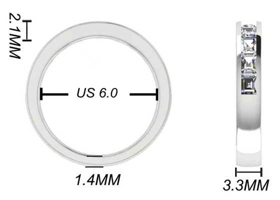 EM Cut Round White Gold Engagement Rings , 18k White Gold And Diamond Ring 3.0×2.3mm