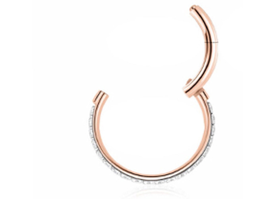 Dia 9mm 11mm 18k Gold Nose Stud , Nose Ring Piercing With 0.14ct Natural Diamonds