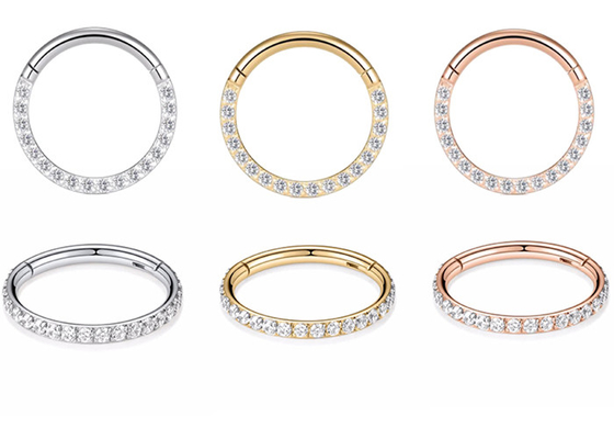 Dia 9mm 11mm 18k Gold Nose Stud , Nose Ring Piercing With 0.14ct Natural Diamonds