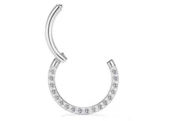 Diamond 14k Gold Hinged Segment Ring Piercing for Wedding Gift