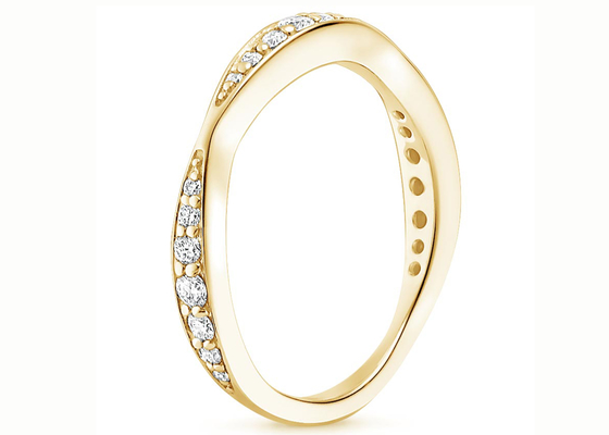 Full Diamond 14K Yellow Gold Jewelry Ring 0.35ct 1.5mm-4.3mm Band Size