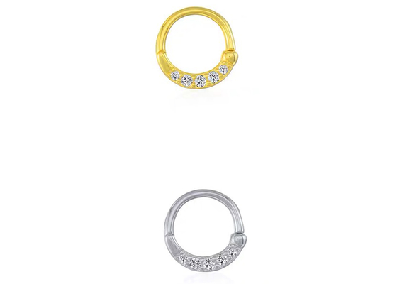 Eternity Hoop 14K Gold Clicker Piercing OEM ODM for Nose Septum