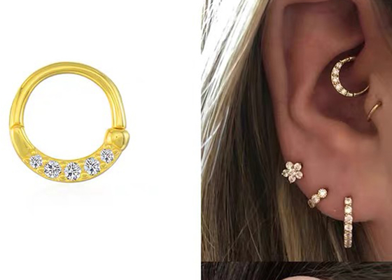 Eternity Hoop 14K Gold Clicker Piercing OEM ODM for Nose Septum