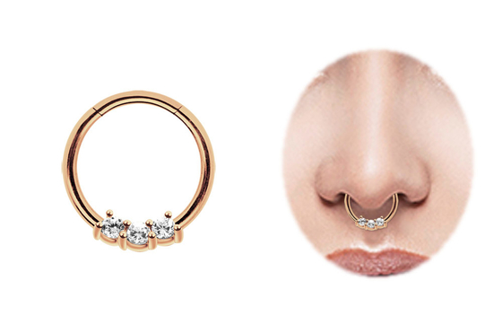 Helix 14k Gold Septum Ring , 8mm And 10mm Nose Ring for Daily wear