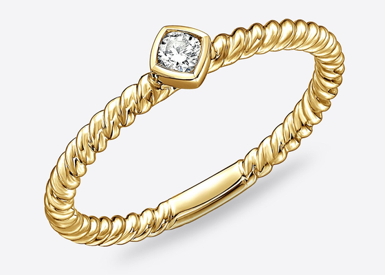 Square Diamond 14k Solid Gold Septum Ring , Hoop Nostril Ring 1.0mm×10mm