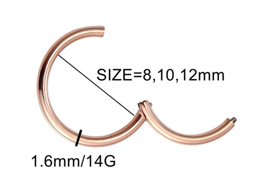 Periceing White Gold Clicker , 14k Gold Hoop Earrings OEM ODM for Anniversary