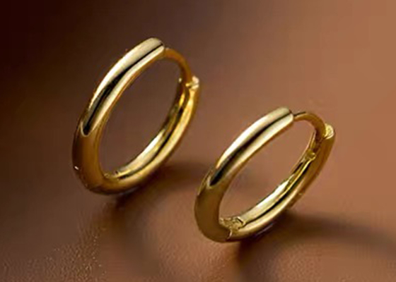 Sexy Helix 14k Gold Hoop Earrings ODM For Women 1.2mm×10mm Dimension