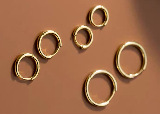 Sexy Helix 14k Gold Hoop Earrings ODM For Women 1.2mm×10mm Dimension