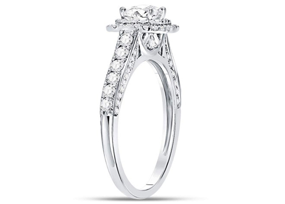 3.65g 14K Solid Gold Jewellery , 0.8ct Square Women'S White Gold Diamond Rings