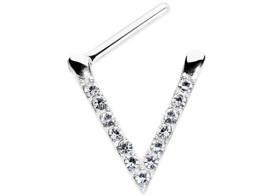 OEM Triangle White Gold Septum Ring with 0.1ct 1.3mm Diamonds