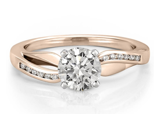 ODM OEM Jewellery Diamond Ring , 14k White Gold Wedding Ring Round Cut