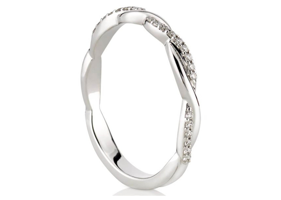 14K White Gold Real Diamond Jewellery Ring 0.3ct Round Cut ODM For Engagement