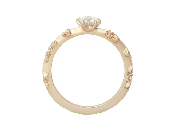 4mm Size Real Diamond Jewellery Ring 14K 18K Rose Gold Material ODM