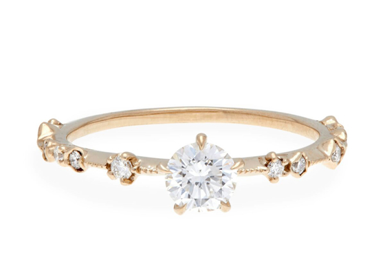 4mm Size Real Diamond Jewellery Ring 14K 18K Rose Gold Material ODM