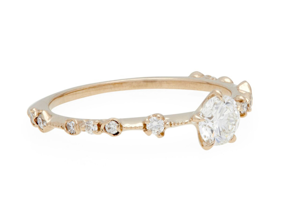 4mm Size Real Diamond Jewellery Ring 14K 18K Rose Gold Material ODM