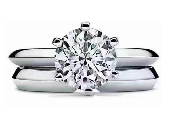 5mm Round Cut 18k White Gold Engagement Ring Setting with 8pcs Diamonds ODM