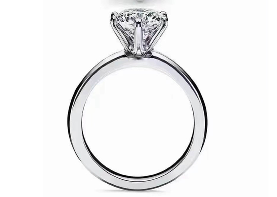 5mm Round Cut 18k White Gold Engagement Ring Setting with 8pcs Diamonds ODM