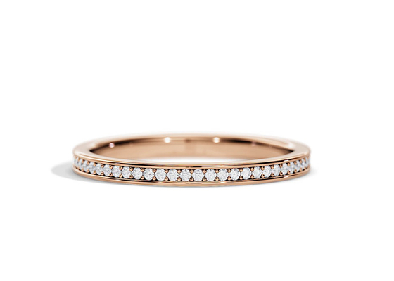 Half Eternity 9K Gold Ring Stacking 0.36ct Weight for Anniversary