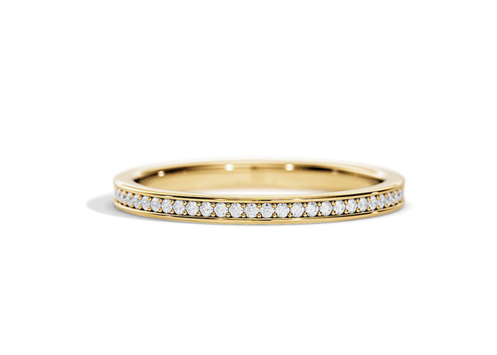 Half Eternity 9K Gold Ring Stacking 0.36ct Weight for Anniversary