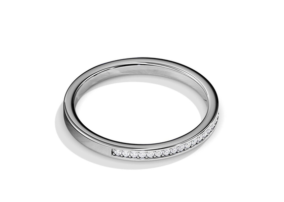 Half Eternity 9K Gold Ring Stacking 0.36ct Weight for Anniversary
