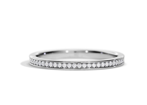 Half Eternity 9K Gold Ring Stacking 0.36ct Weight for Anniversary