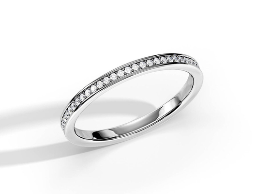 Half Eternity 9K Gold Ring Stacking 0.36ct Weight for Anniversary