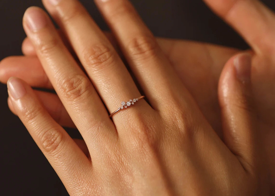 Solid 14K Real Diamond Jewellery Ring Brilliant Cut ODM For Anniversary