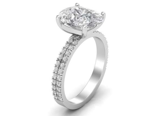 6×8MM 14K Solid Gold Jewellery 20pcs With Oval 1.5ct Diamond
