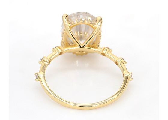 3ct Moissanite 14k Yellow Gold Diamond Ring Oval Cut for Engagement
