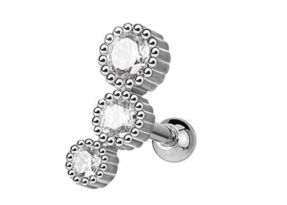 Sterile Gold Body Piercing Jewelry Earrings For Cartilage Tragus Dia 3×3mm ODM
