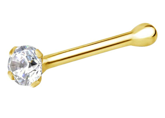 7mm 14k Gold Nose Ring ,  Non Irritating Nose Piercing Jewelry OEM