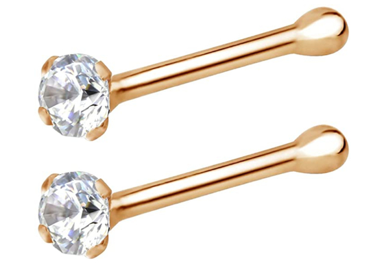 7mm 14k Gold Nose Ring ,  Non Irritating Nose Piercing Jewelry OEM
